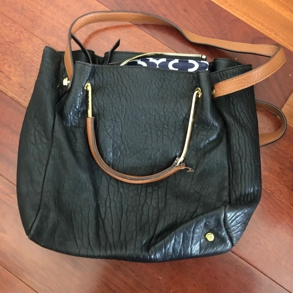 orYANY black leather satchel purse bag